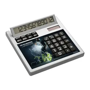 Own-design desk calculator with insert without hol